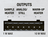 Three heater outputs on the Model 372